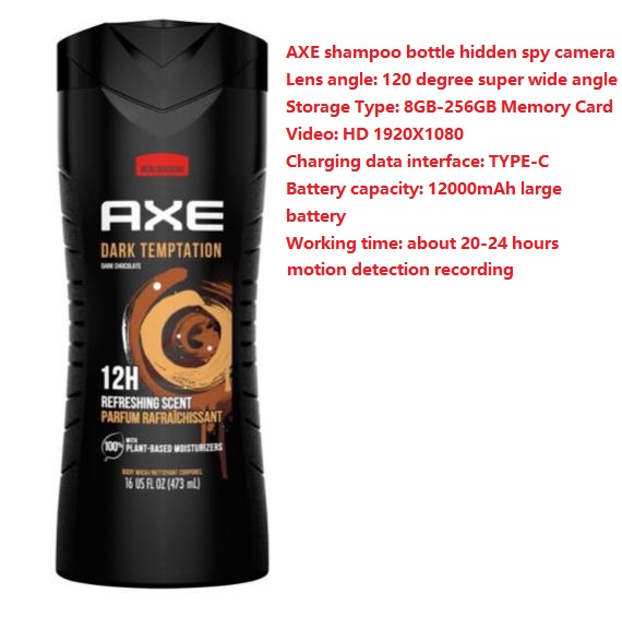 AXE Shampoo Bottle Hidden Spy Camera DVR Camcorder 128GB Motion